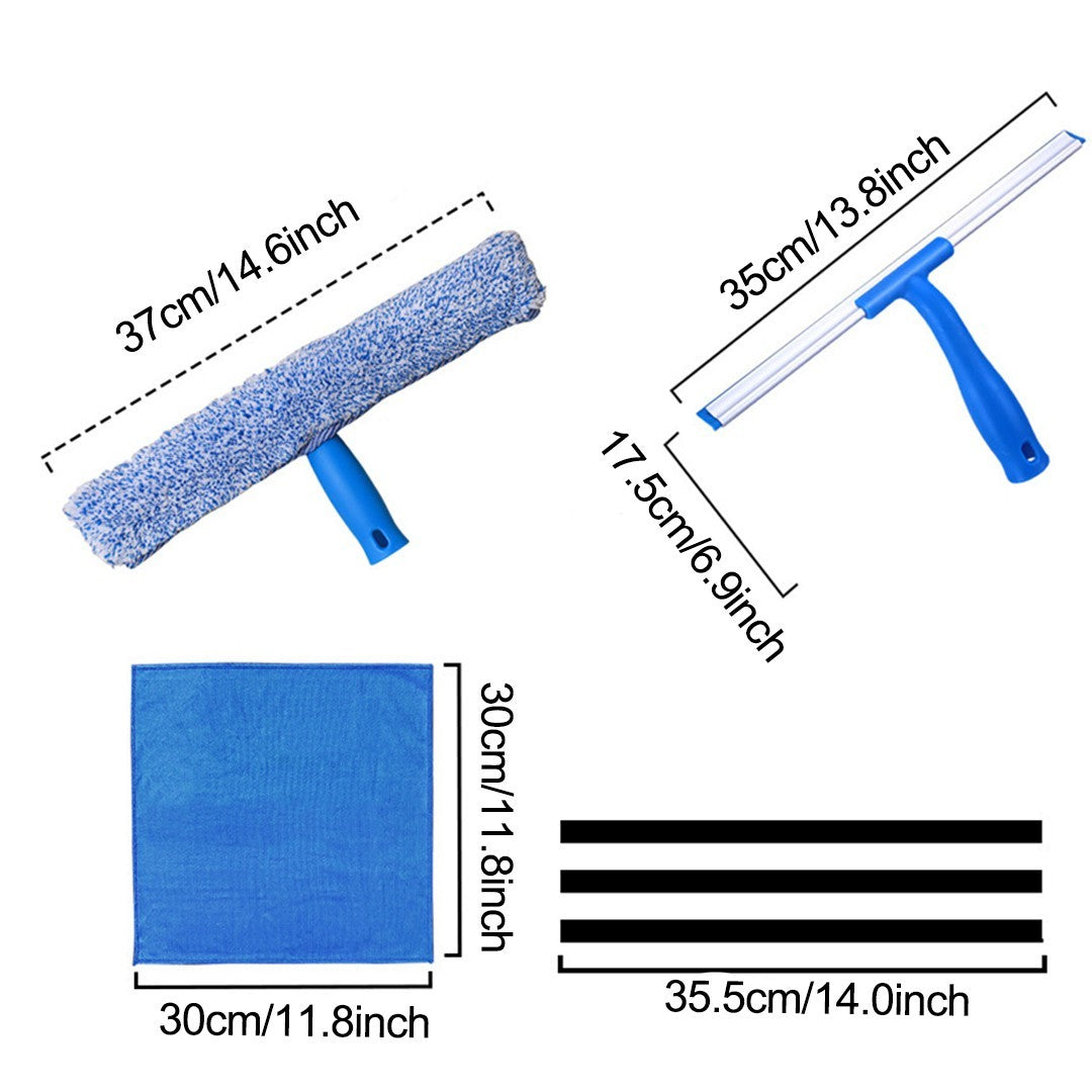 14" Rubber Squeegee Blade Wiper for Window Shower Screen Glass Washing Tool