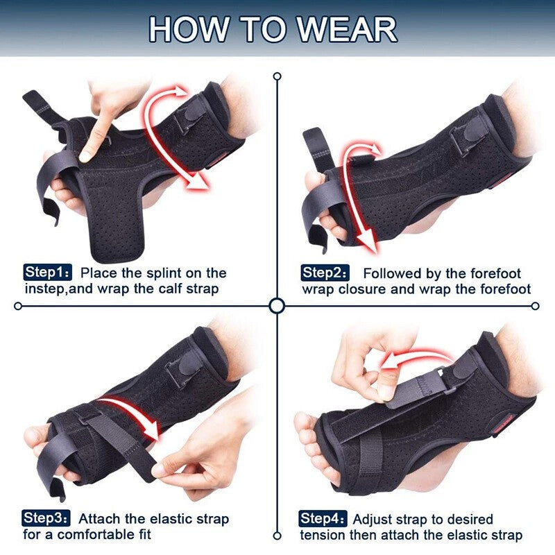 2*Adjustable Plantar Fasciitis Night Splint Brace Foot Drop Orthotic Injury