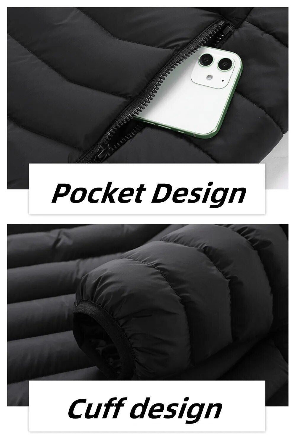 Men 21 Areas Heated Jacket USB Electric Heating Vest Winter Outdoor Warm Coat