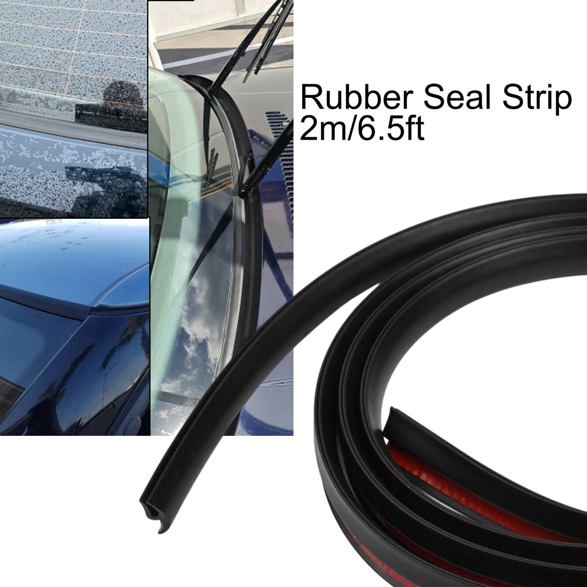 2m Car Front Windshield Trim Edge Moulding Weatherstrip Seal Strip Rubber
