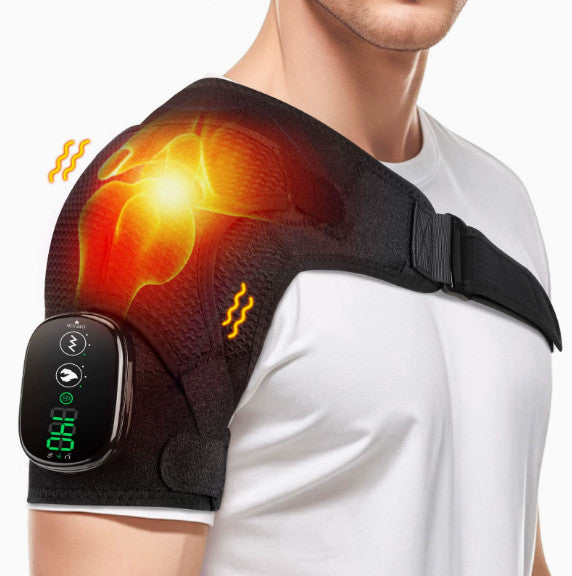 Heated Shoulder Massager Wrap Rechargeable Neck & Shoulder Vibration Pad Pain Re