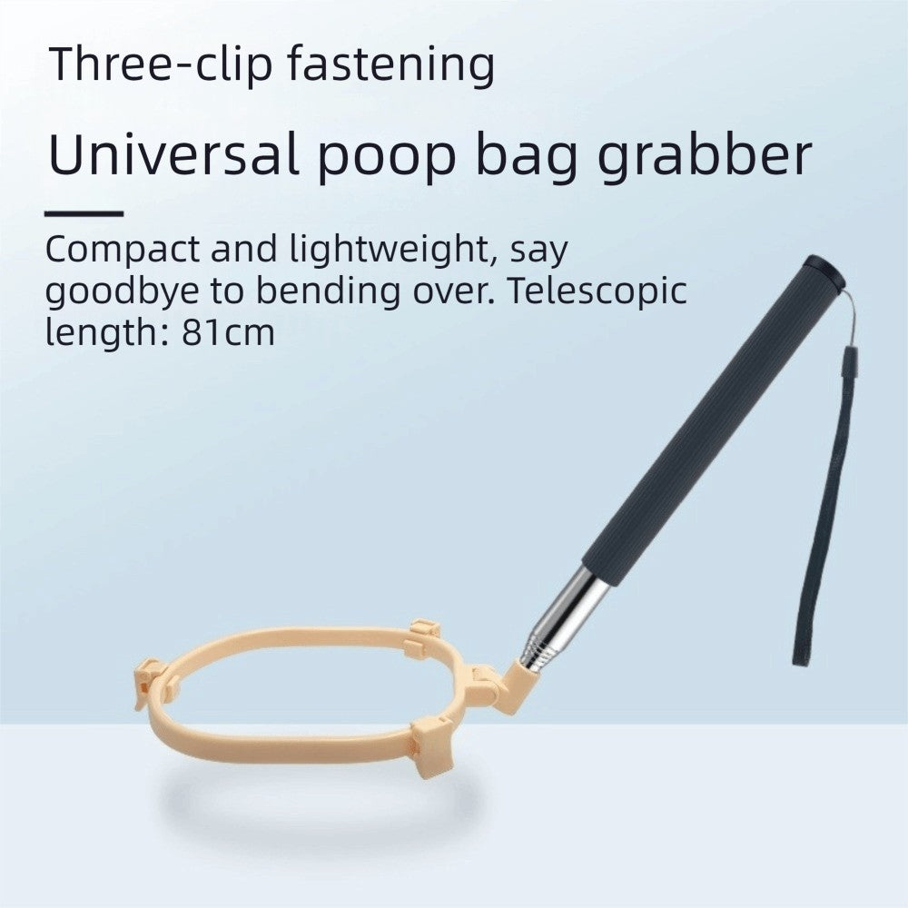 Foldable Pet Poop Scooper Non-Contact Portable Dog Poop Catcher Extendable