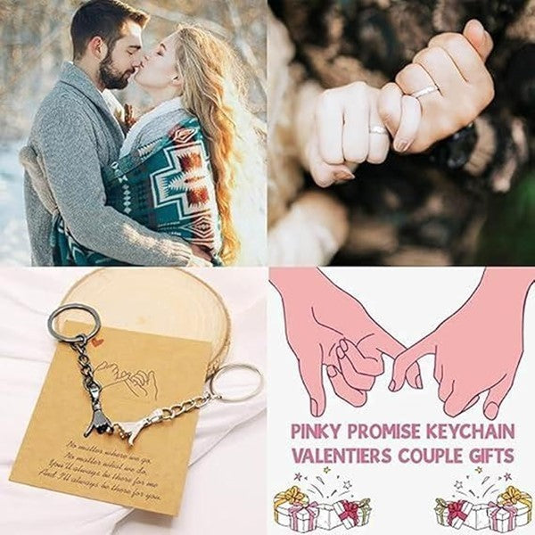 Matching Keychains for Couples, Pinky Promise Gift Matching Couples Keychain