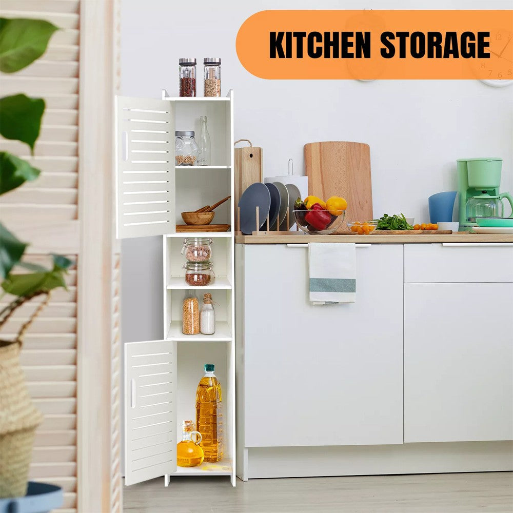 Waterproof Bathroom Tall Cabinet Free Standing Floor Storage Unit Cupboard NEW