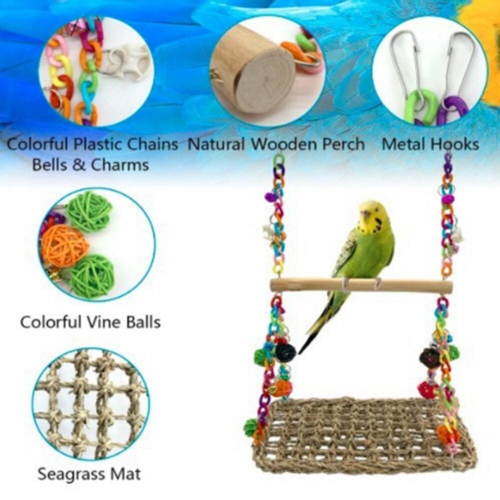 Parrot Swing African Grey Parrot Toy Large Cockatoo Macaw Bird Toy BirdSupplies