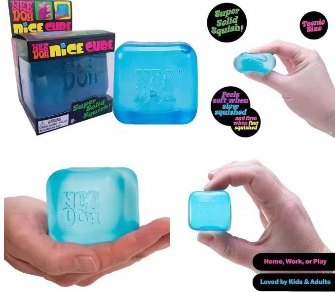 2*Schylling NeeDoh Nice Cube & Nice Fidget Toy Sensory Stress Relief Squeeze Toy