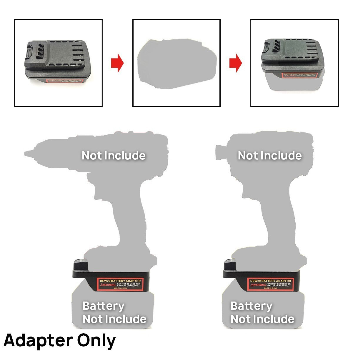Battery adapter for DW 18V / 20V to for Craftsman 20V(V20)&for Stanley 18V(V20).