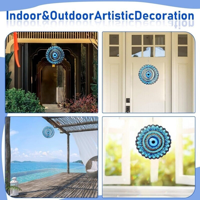 3D Colorful Wind Spinner Hanging Metal Flowing Rotating Decor Gift