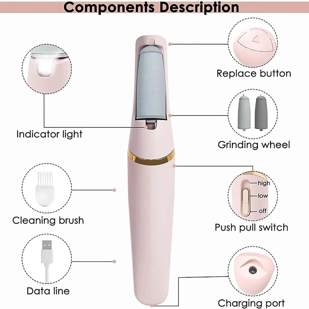 Rechargeable Electric Foot Grinder File Dead Skin Callus Remover Pedicure Tool