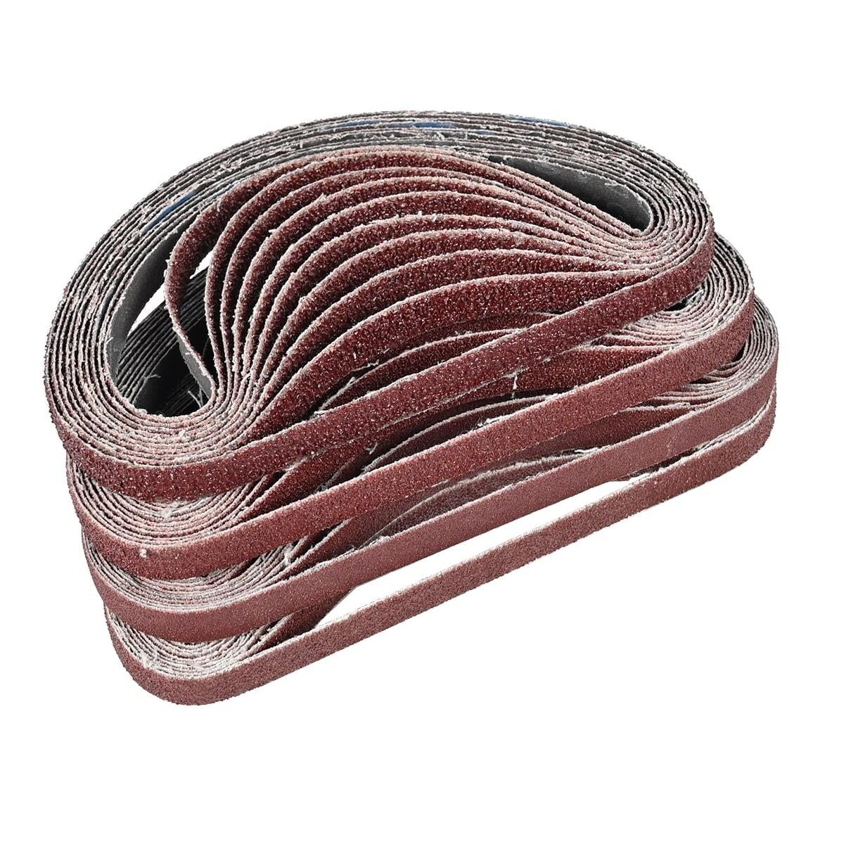 40X Mixed Grit Belt Power Finger File Sander Abrasive Sanding Belts 457mm x 13mm