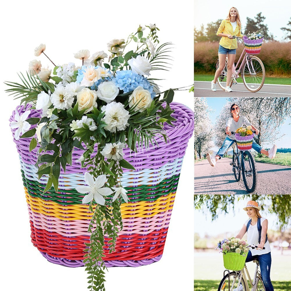 Rattan Bicycle Front Basket Handwoven Kids Adult Bike Handlebar Carrier Bags UK