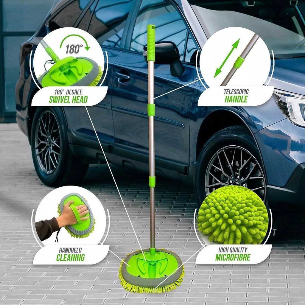 Adjustable Long Handle Telescopic Car Wash Brush Mop Vehicle Cleaning Tool Kit