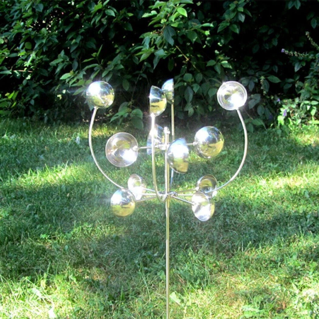 Wind Powered Kinetic Sculpture Unique And Magical Metal Windmill Spinner Garden