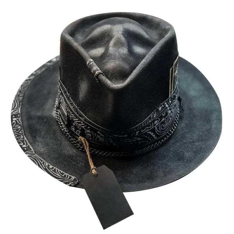 Cowboy Hat Halloween Skull Cowboy Hat Spooky Fashion Headwear Jewellery Felt 🎁