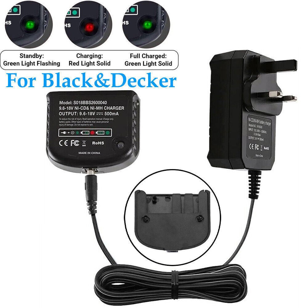 Charger For Black Decker 9.6V-18V A1712 A1718 A18 A12 Ni-MH Ni-CD Battery New