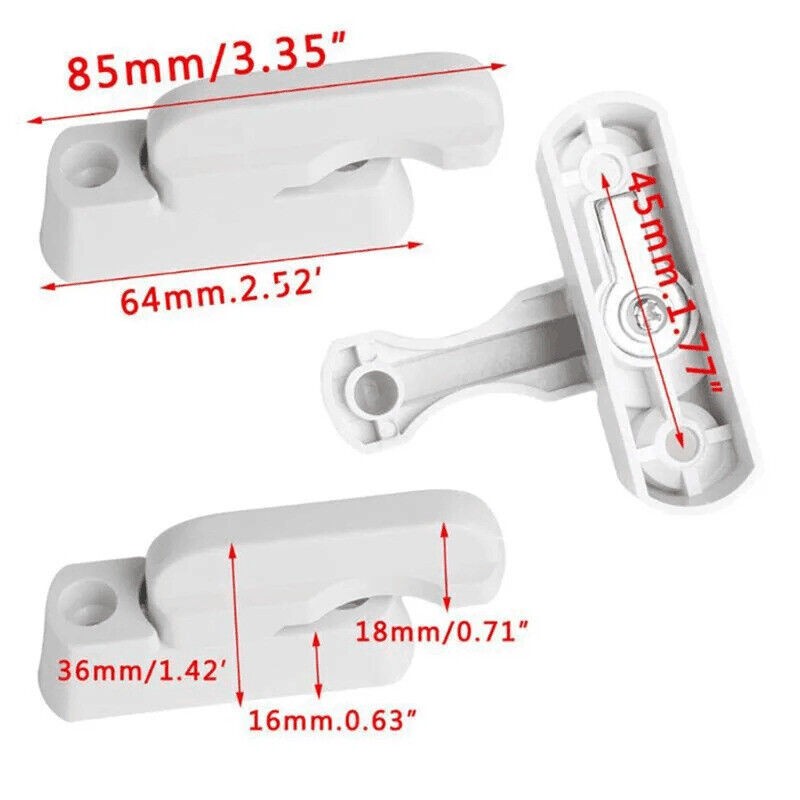 20PCS  White Window Safety Locks UPVC Door Sash Jammer Security Restrictor Lock
