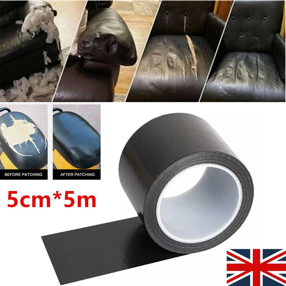 Leather Vinyl Repair Kit Black Filler Restore Car Seat Couch Sofa Bus Patch Tape