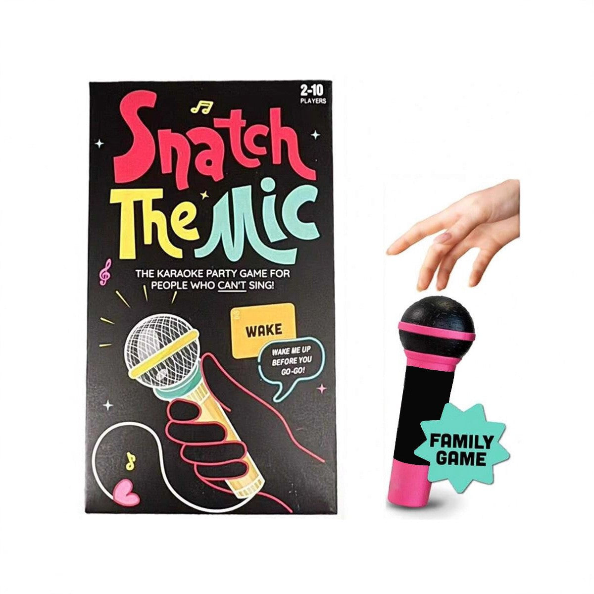 ‘Snatch The Mic’ Karaoke Party Card Game, 2-10 Players Brand New Sealed