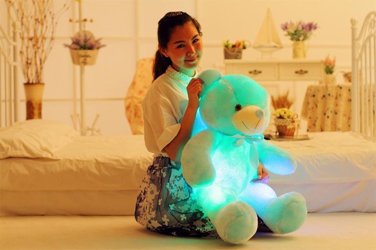 Creative Light Up LED Teddy Bear Stuffed Animals Plush Toy Colorful Glowing Chri