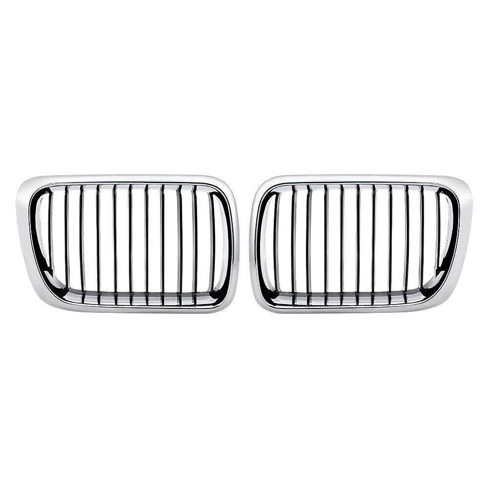 Chrome+Gloss Black Single Front Kidney Grilles For BMW 3 Series E36 M3 1997-1999