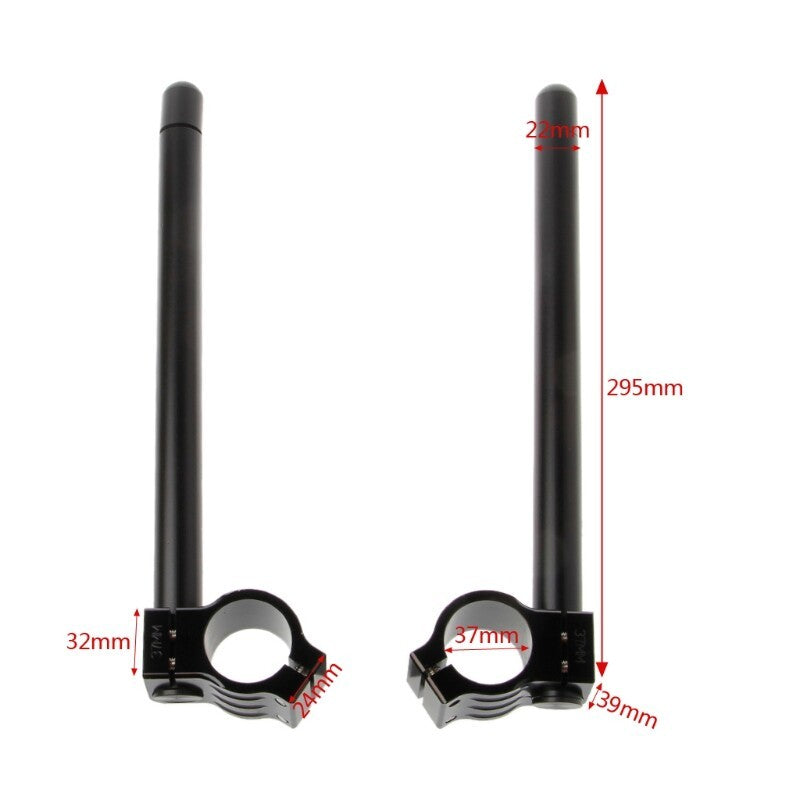 A pair 31-51mm Motorcycle Clip on Ons Fork Regular Handle Bars black/silver