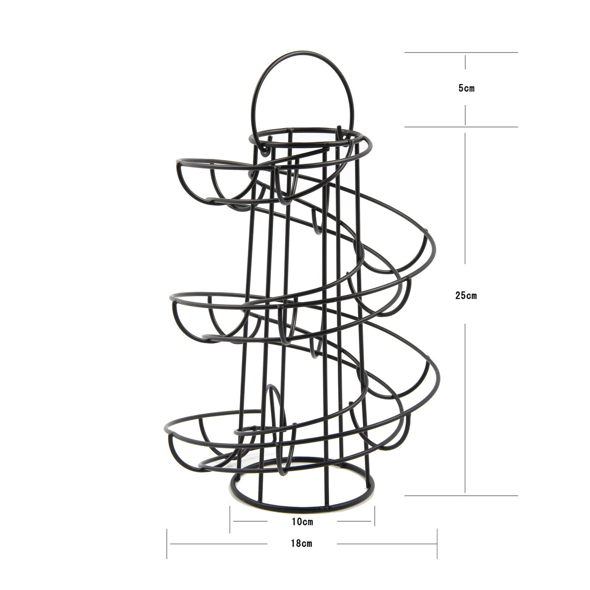 Black kitchen Storage Spiral HELTER SKELTER Egg Rack Stand Can Hold 18 Eggs
