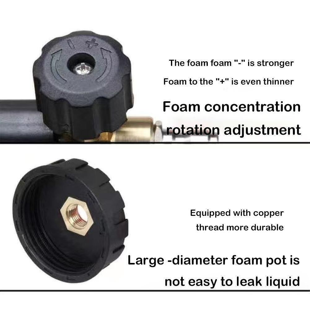 Snow Foam Lance 1/4" Quick Connect Pressure Washer Gun Soap Cannon 1L Bottle