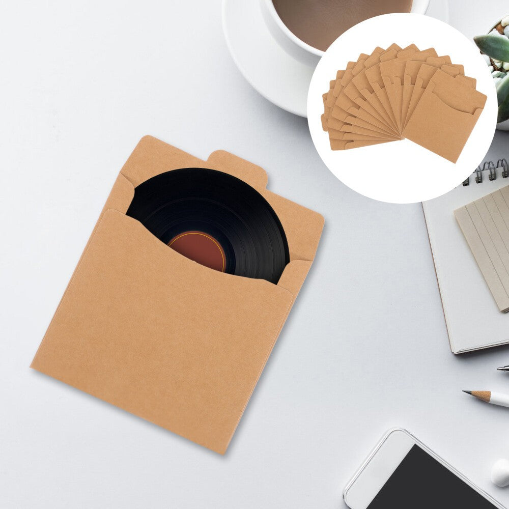 50 Pcs CD DVD Sleeves Brown Kraft Paper DVD Envelopes,Cardboard Envelopes.*