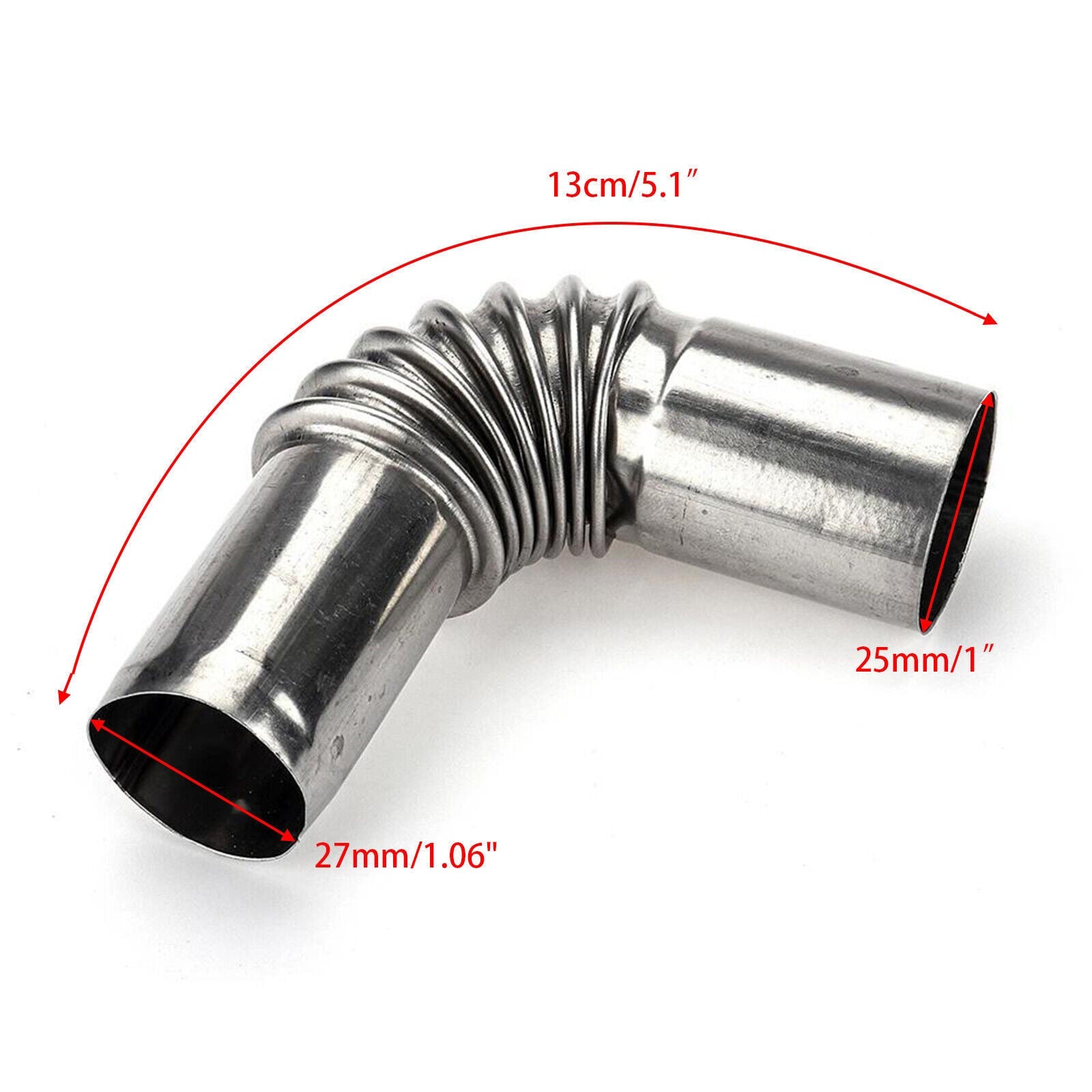 24mm Elbow Pipe Air Diesel Heater Exhaust Connector w/Clamps For Diesel Heater