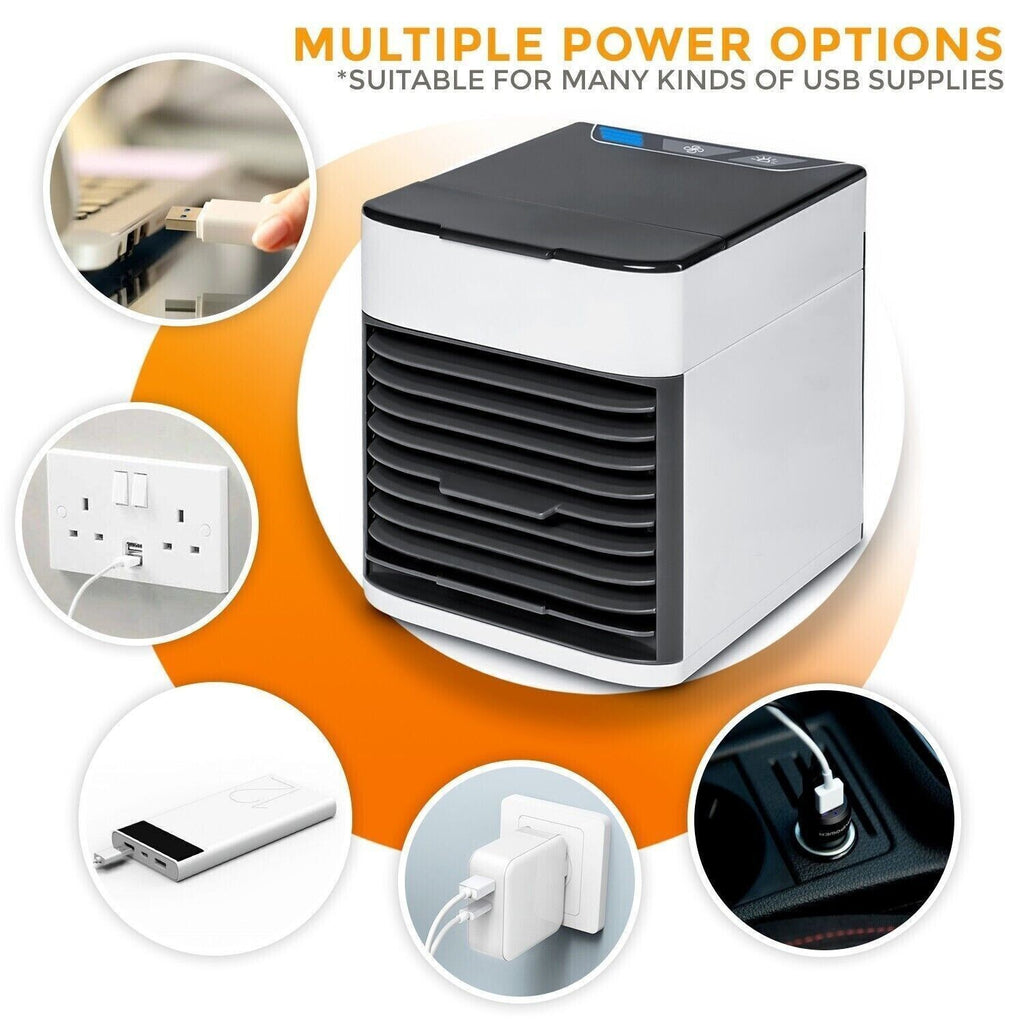 Portable Mini Air Cooler Water-Cooled Air Conditioning Unit Low Noise Fan UK