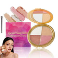 4 Shades Eye & Cheek Palette - All-in-1 Eyeshadow and Highlighter Makeup Palette