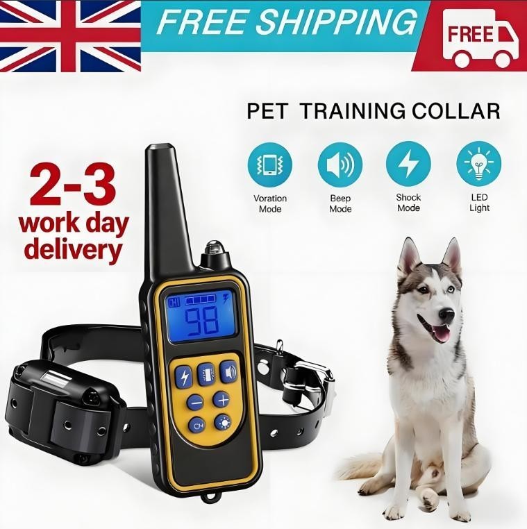 800m Remote-Controlled Electric Dog Training Collar with LCD Display
