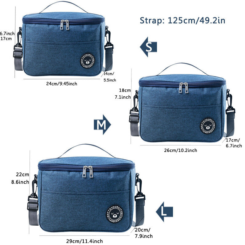 Large Insulated Lunch Bag Adult Kids Men Thermal Cool Hot Food Storage Tote Box