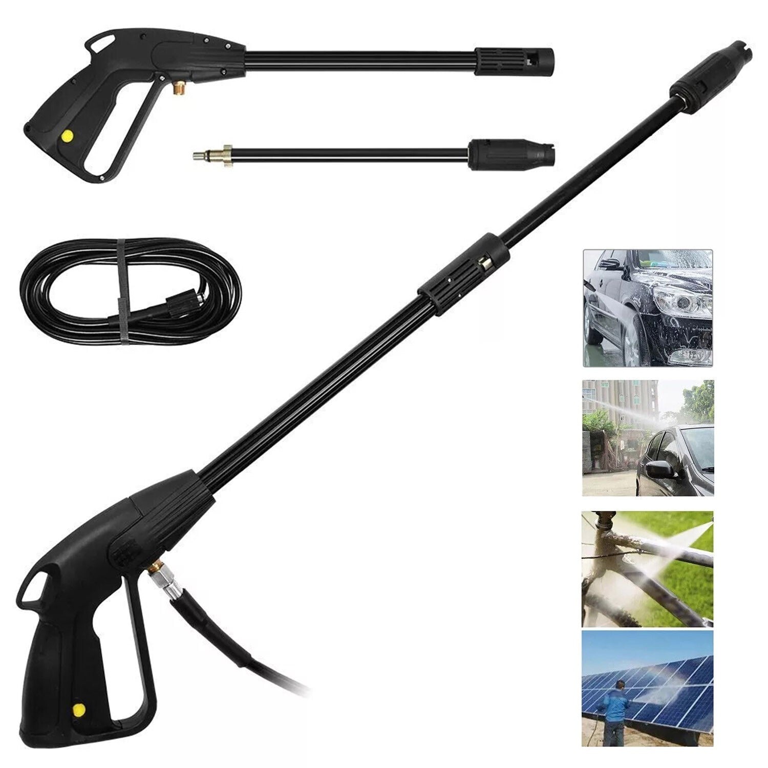 High Pressure Power Washer Spray Gun Jet Lance Trigger Wash Wand & 8M Hose kit