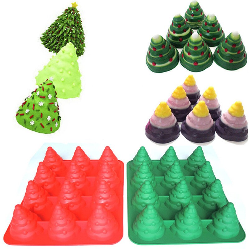 3D Christmas Tree Silicone Cake Chocolate Baking Mold Fondant Candle Soap Mould