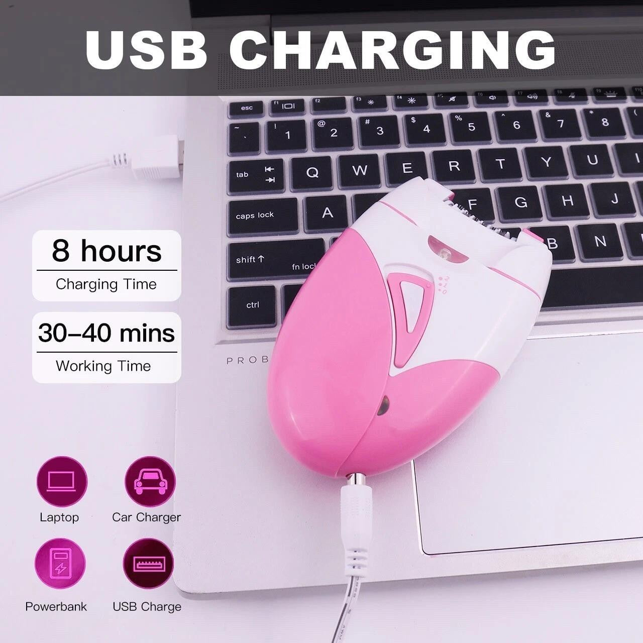 Epilator For Women Cordless Rechargeable Lady Body Facial Hair Removal Shaver UK