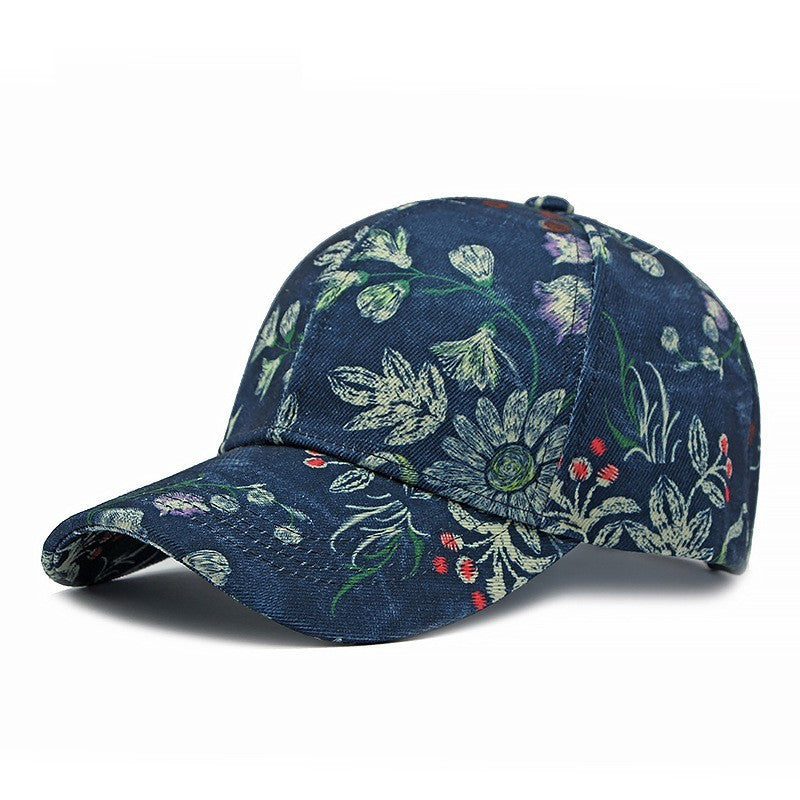 Spring And Summer Women's Floral Print Baseball Cap, A Comfortable And...