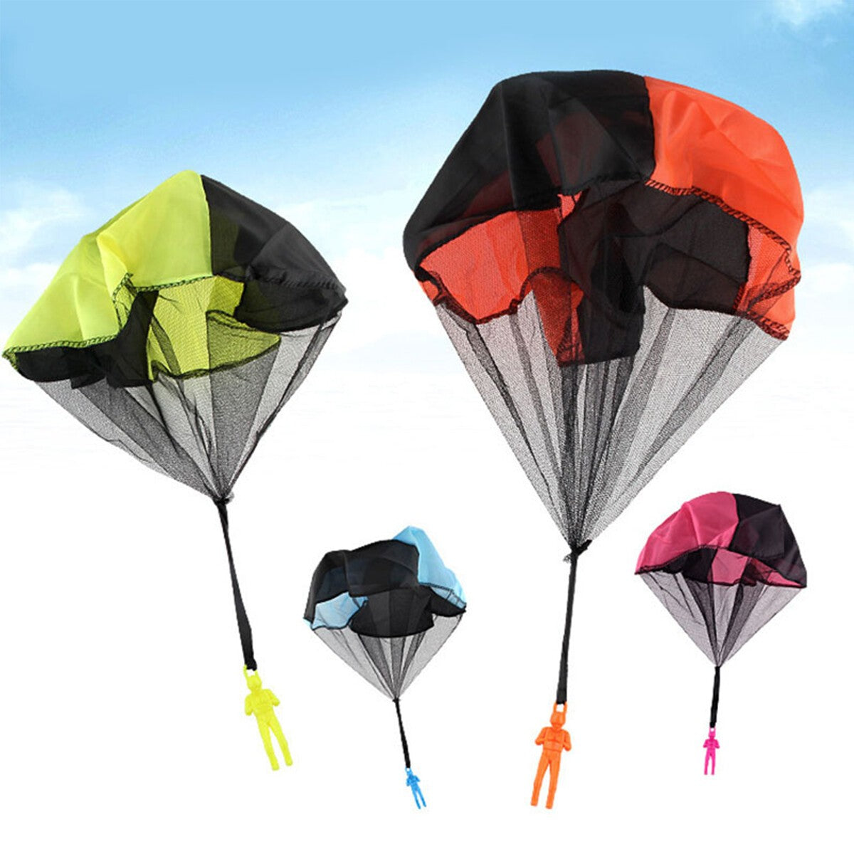 4 Pack Hand Throwing Parachute Soldier Toys Kids Outdoor Sports Mini Game Toys