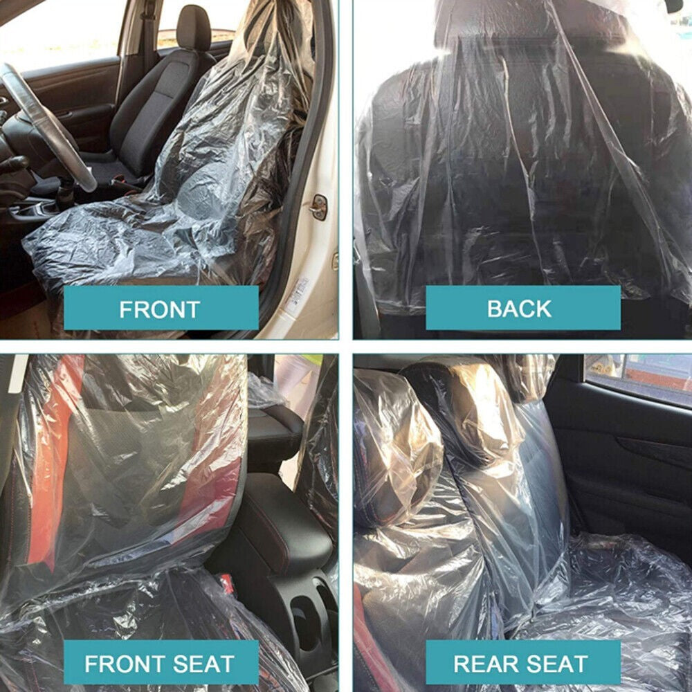 100pcs Disposable Plastic Car Seat Covers Vehicle Cover Valet Roll Protective UK