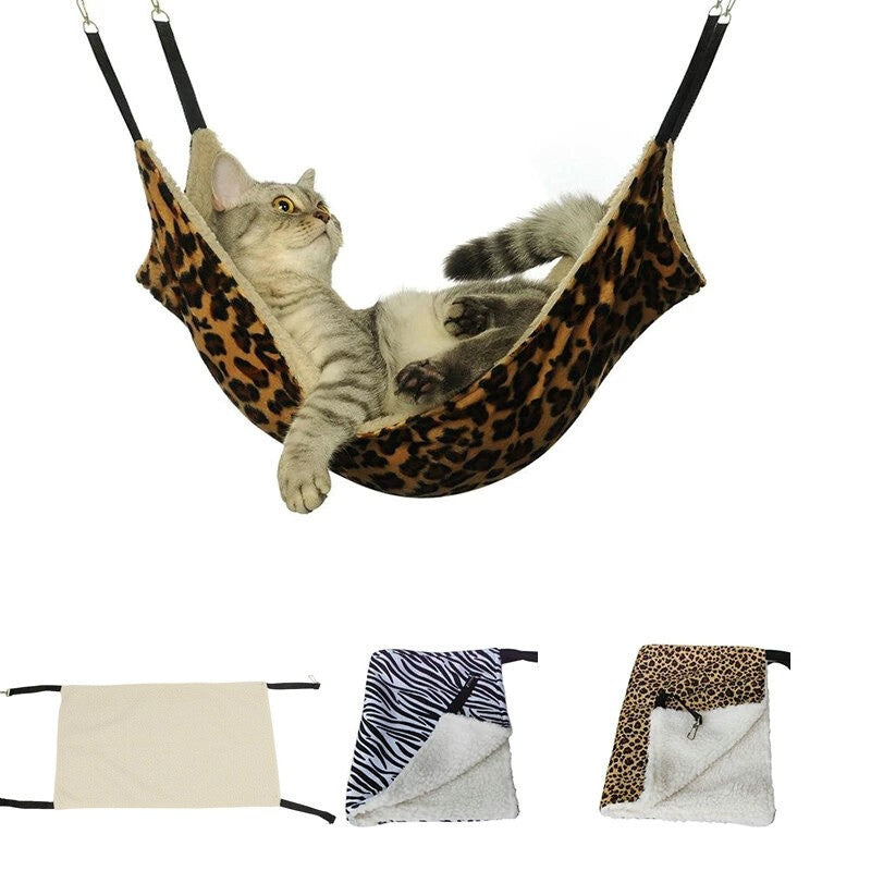 Pet Cat Hammock Warm Hanging Bed Mat Soft Cage Bed For Small Pets Sleeping Rest