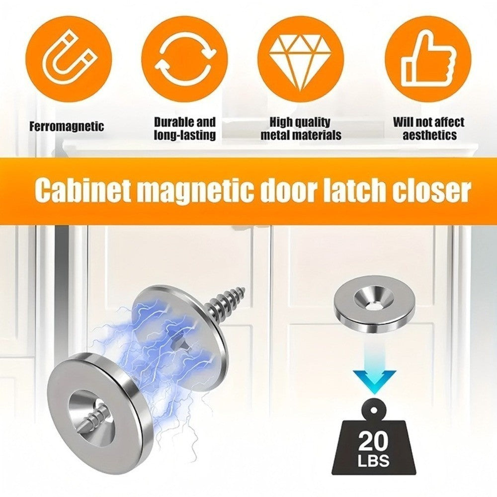 6Set Round Metal Magnetic Closure Latch Magnetic Door Catch For Cabinet