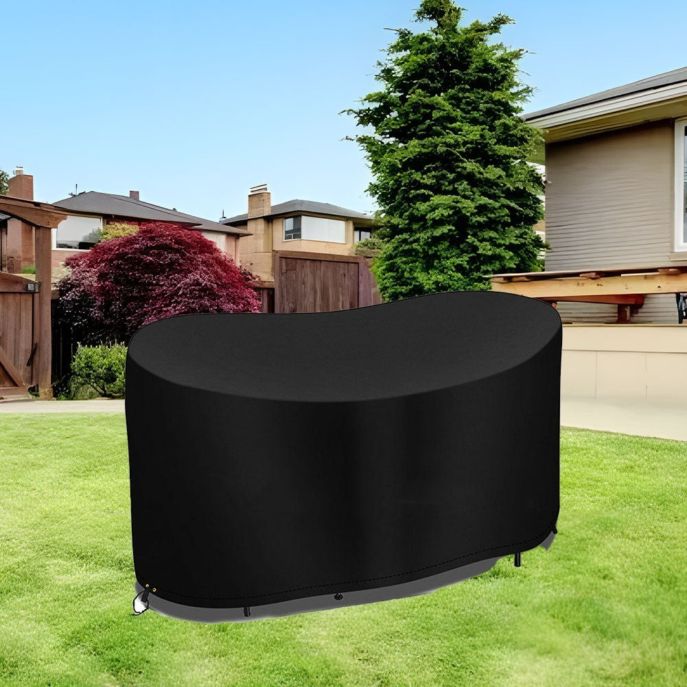 Waterproof 210D Black Oval Table Cover for Outdoor Use and Maintenance