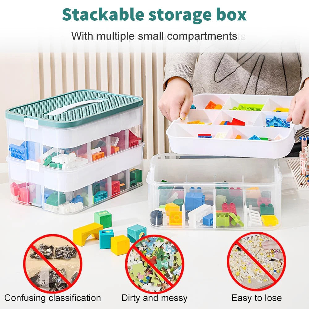 Plastic Storage Organizer for Lego Box Kids Child Toy Stackable Containers