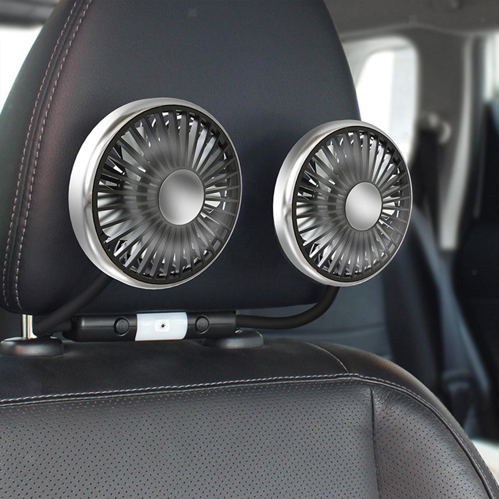 Car USB Dual Head Hose Seat Fan for Car Backseat Truck Home Office