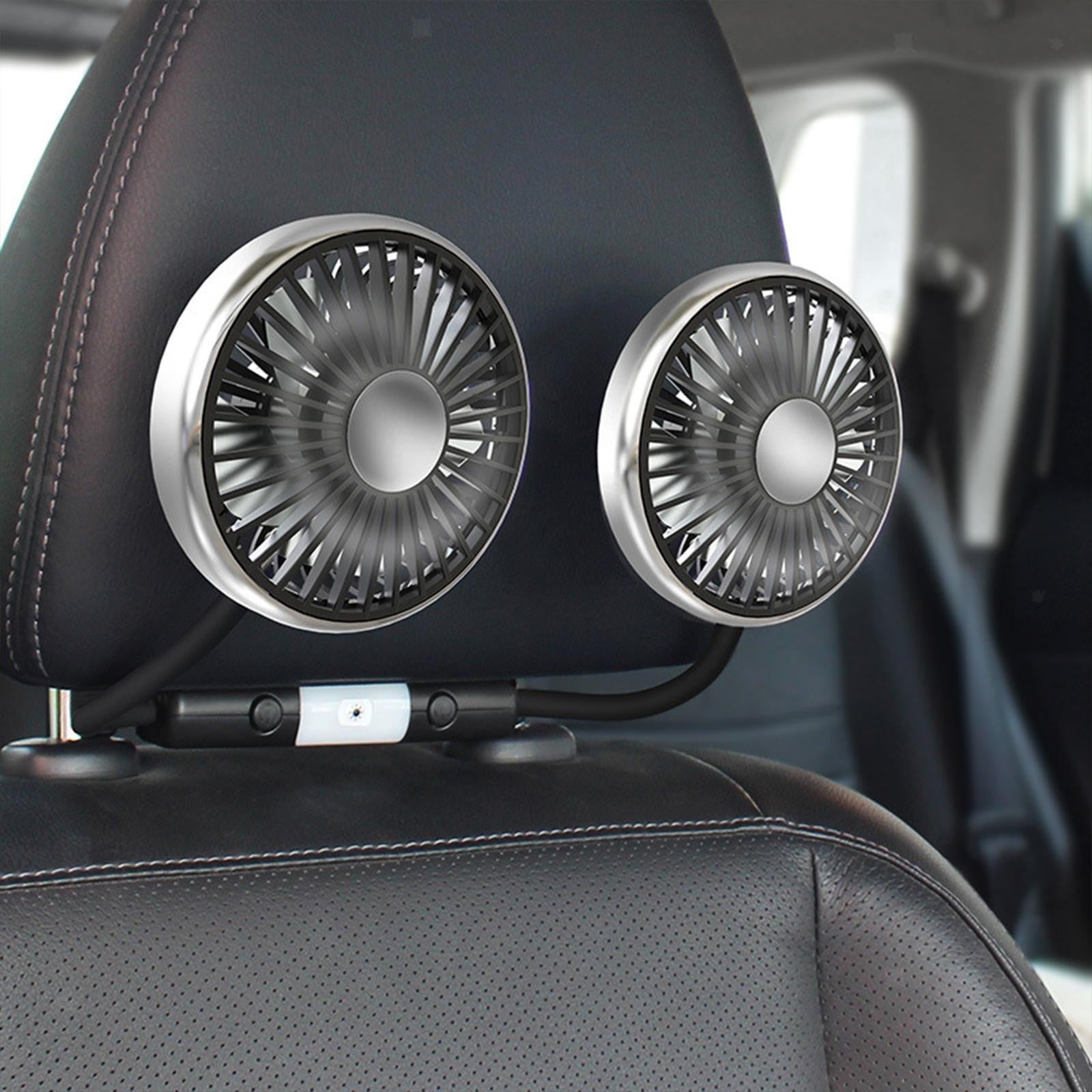 Car USB Dual Head Hose Seat Fan for Car Backseat Truck Home Office