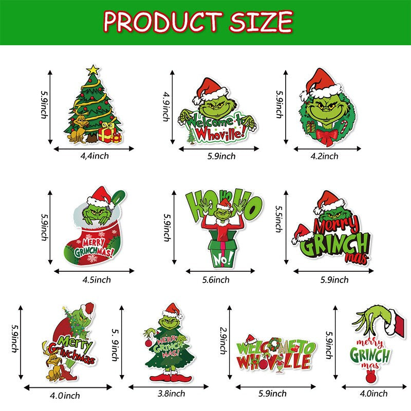 50X Christmas Grinch Hanging Swirl Decor Party Home Decor Christmas Hanging