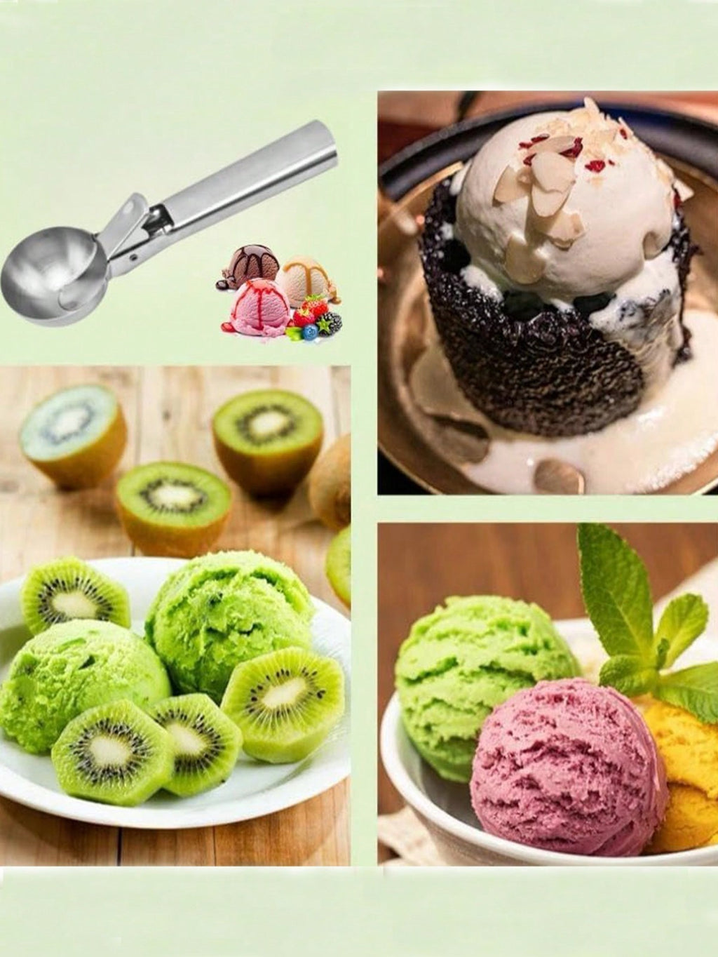 Large Stainless Steel Ice Cream Scoop with Trigger Heavy Duty Non-Stick UK