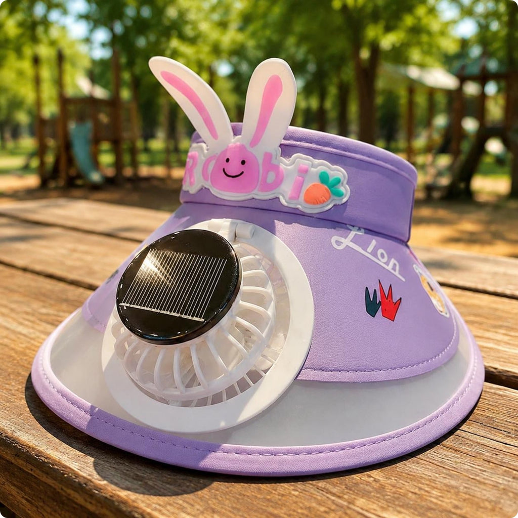 Children's Sunshade Hat Solar Powered Fan Kids Sun Hat Face and Neck Shade