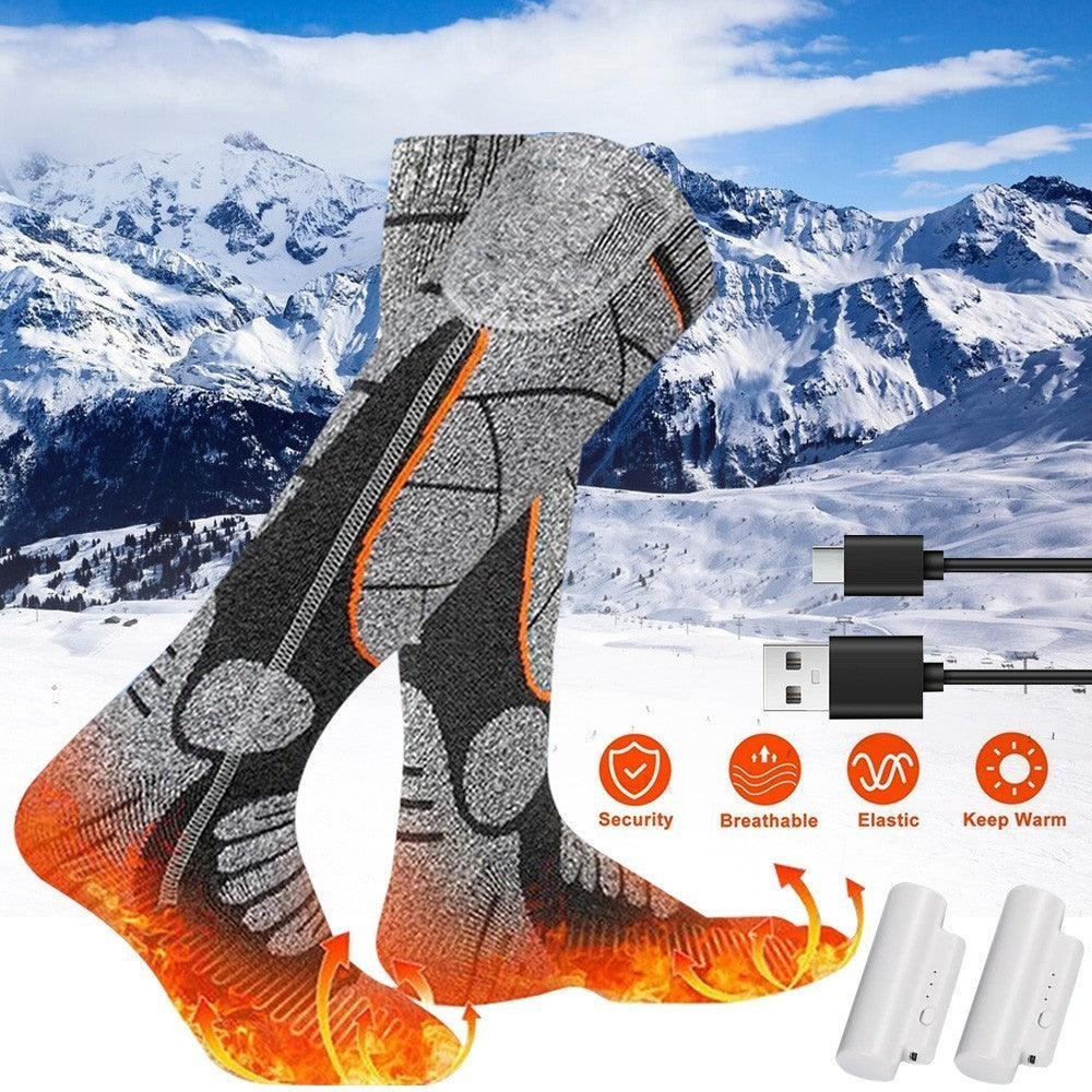 4400mAh Rechargeable Heated Socks for Men Women,Washable Electric Warming Sock