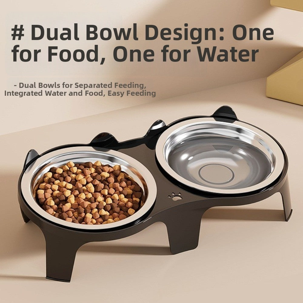 Pet Double Feeder Bowl Elevated Pet Bowl Cat Dog Water Food Bowl Pet Supplies